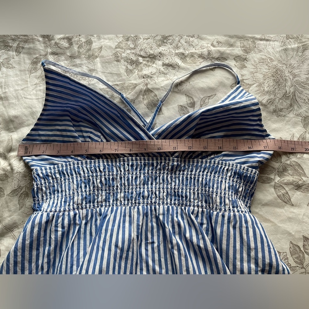 Madewell Blue and White Striped Midi Dress - Picture 10 of 12